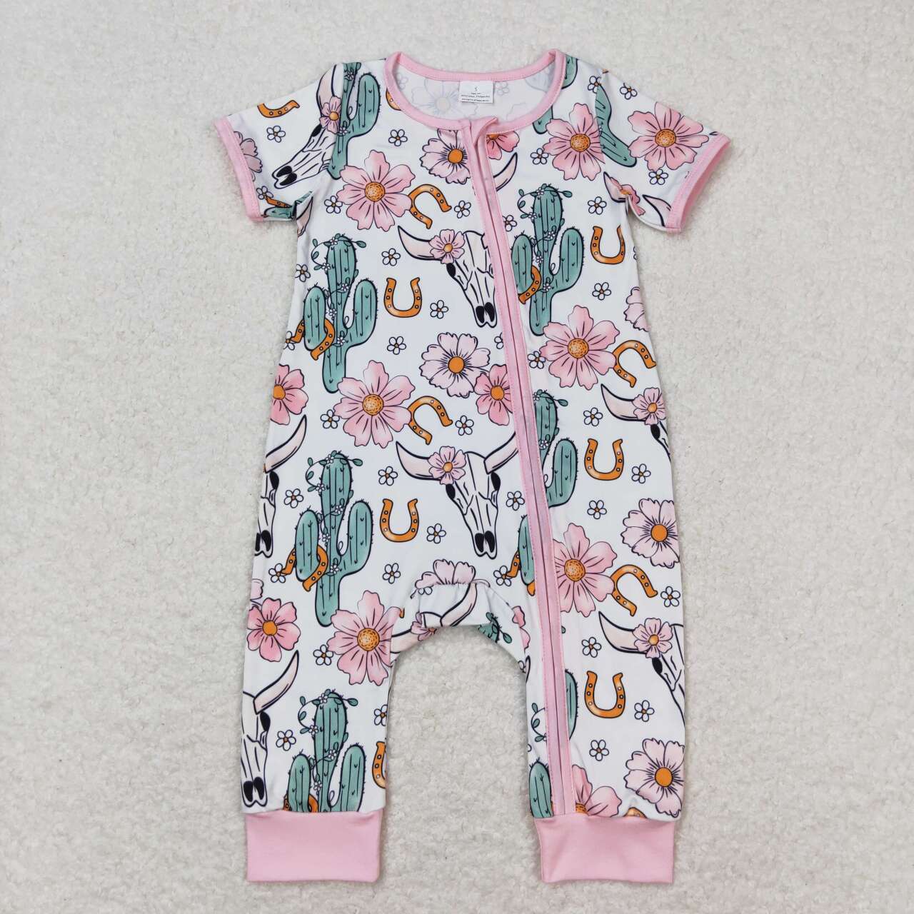SR1109 RTS baby girl clothes cowboy cactus western clothes toddler girl summer romper