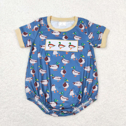 SR1134 RTS baby boy clothes embroidery mallard toddler boy summer bubble