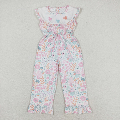 SR1139 RTS baby girl clothes cartoon mouse floral toddler girl summer romper