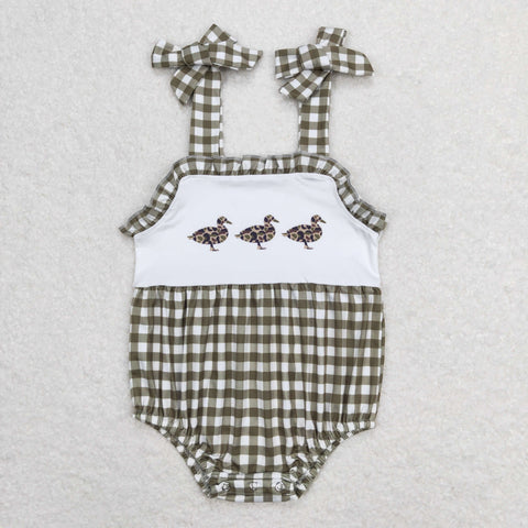 SR1168 RTS baby girl clothes duck gingham toddler girl summer bubble(print)