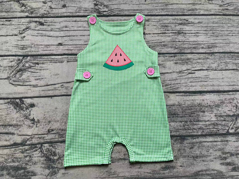 SR1406 pre-order baby boy clothes watermelon toddler boy summer romper （embroidery）