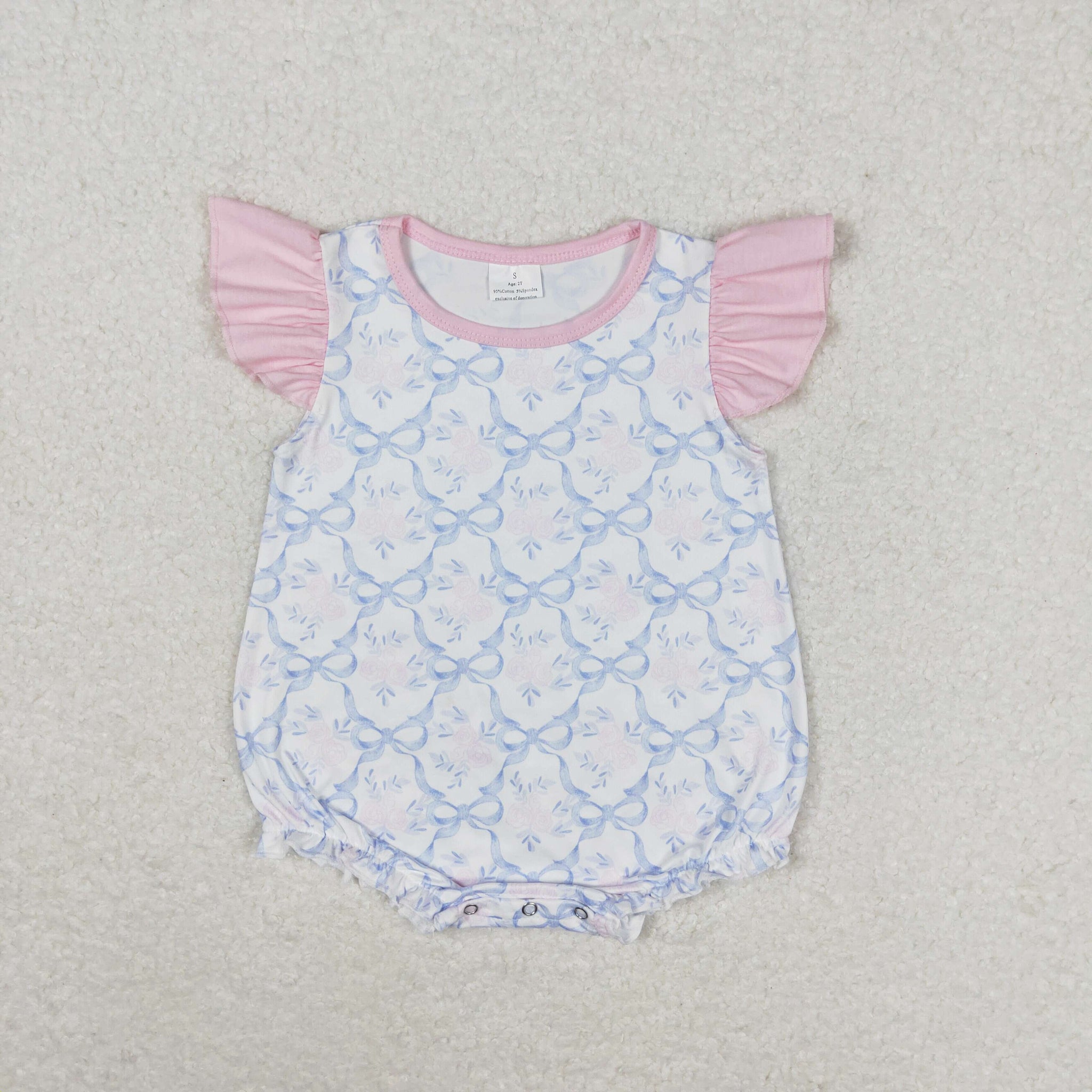 SR1522 RTS baby girl clothes blue ribbon toddler girl summer bubble
