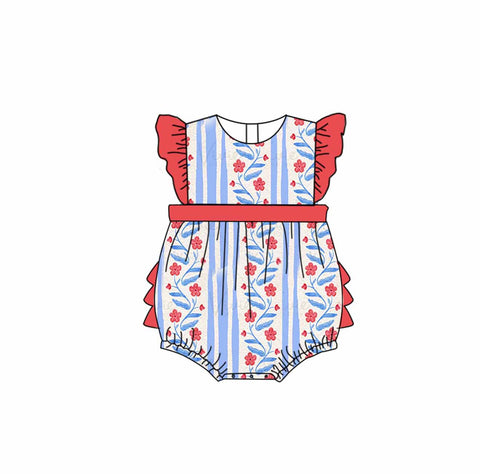 SR1618 pre-order baby girl clothes floral toddler girl summer bubble