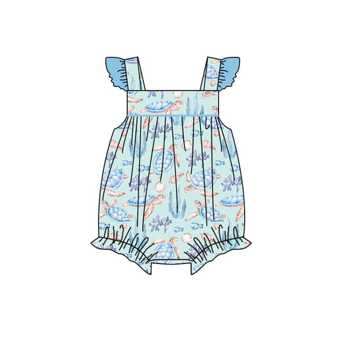 SR1620 pre-order baby girl clothes sea turtle toddler girl summer bubble