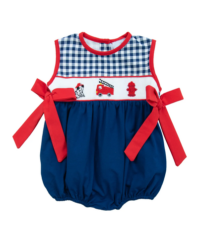 SR1678 pre-order baby girl clothes fire truck toddler girl summer bubble