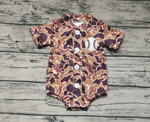 SR1684 pre-order baby boy clothes baseball camouflage toddler boy summer bubble（embroidery）