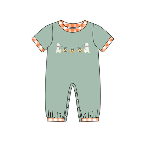 2024.5.2  SR1793 pre-order baby boy clothes pumpkin dog toddler boy halloween romper