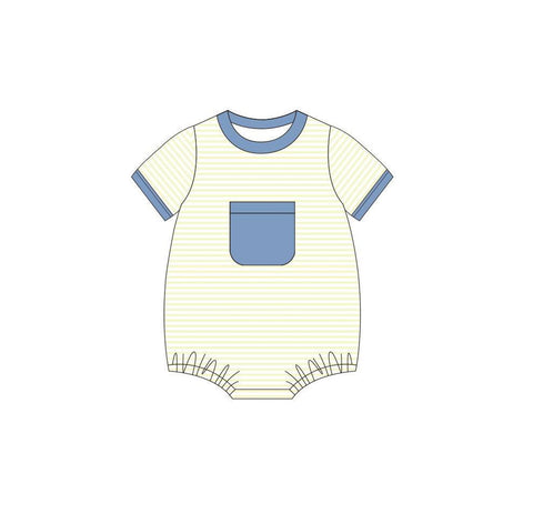 SR1840 pre-order baby boy clothes blue stripes toddler boy summer bubble-2024.5.16
