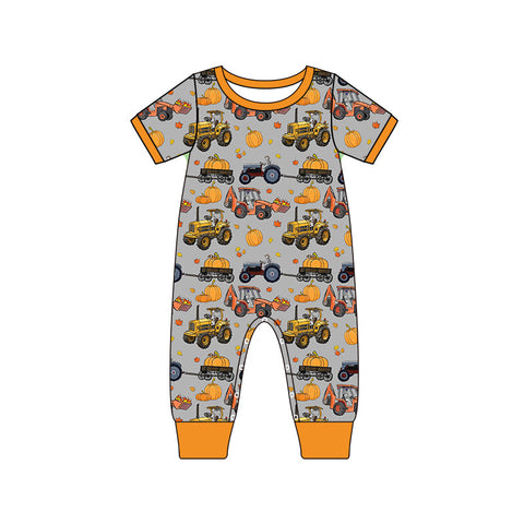 SR1843 pre-order baby boy clothes truck toddler boy halloween romper-2024.5.16