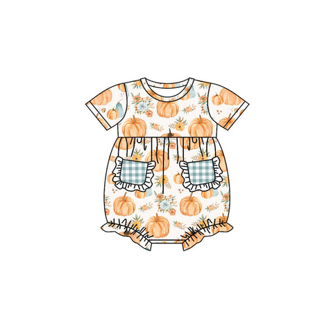 SR1878 pre-order  toddler girl clothes pumpkin pocket girl halloween bubble 2024.5.30