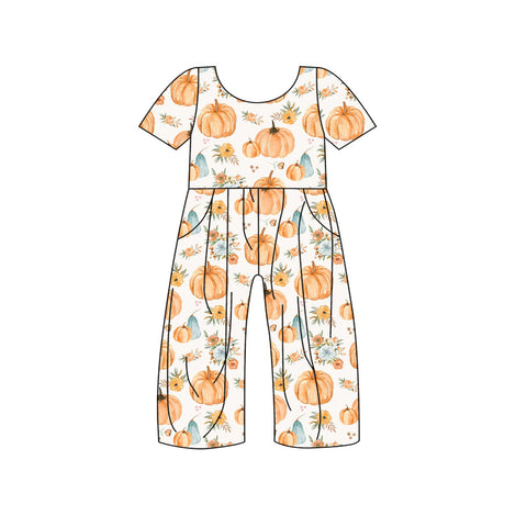 SR1880 pre-order  toddler girl clothes pumpkin girl hallowerrn jumpsuit 2024.5.30