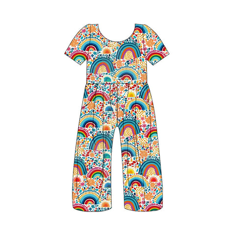 SR1883 pre-order baby girl clothes rainbow girl summer jumpsuit-2024.6.4