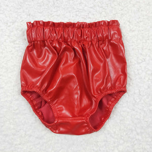 Baby red leather bummie