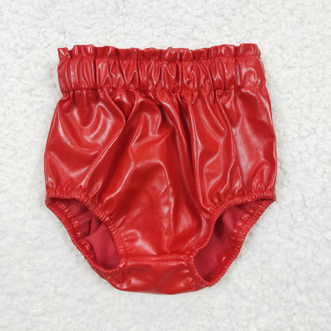 Baby red leather bummie