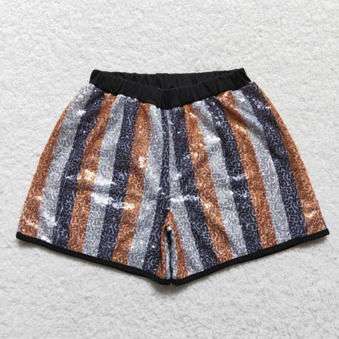Adult striped glitter sequins short pants