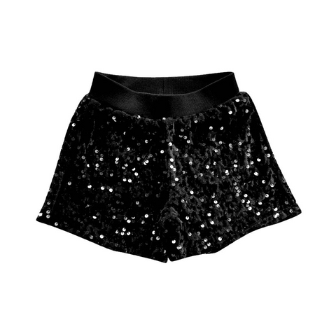 SS012 pre-order toddler girl clothes girl black sequin shorts