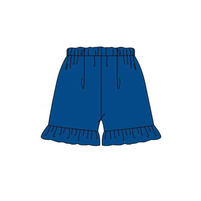 SS0349 pre-order toddler clothes blue girl summer ruffle shorts-2024.4.27
