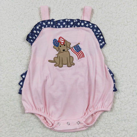 SR0332 baby girl clothes patriotic summer bubble