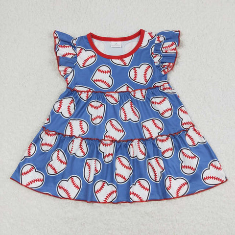 GT0483 RTS  baby girl clothes love baseball top toddler summer tunic shirt