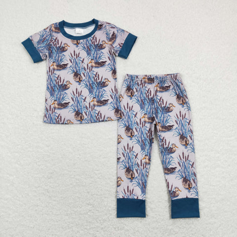 BSPO0280 baby boy clothes mallard duck boy mallard pajamas set