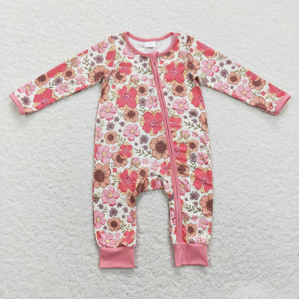 LR0895 baby girl clothes floral girl winter romper winter clothes