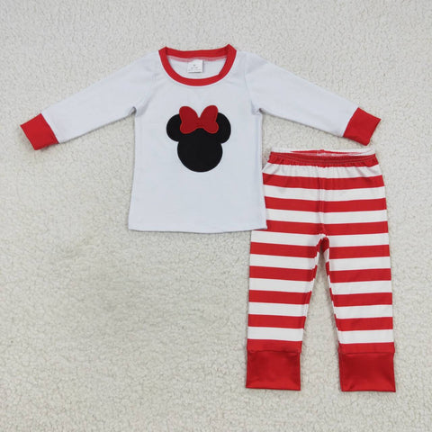 GLP0508  toddler girl clothes embroidery girl winter pajamas set