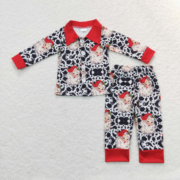 BLP0185 baby boy clothes santa claus boy christmas pajamas set