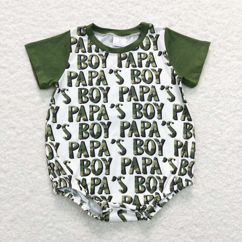 SR0876 baby boy clothes papa’s boy bubble father's day clothes boy summer romper