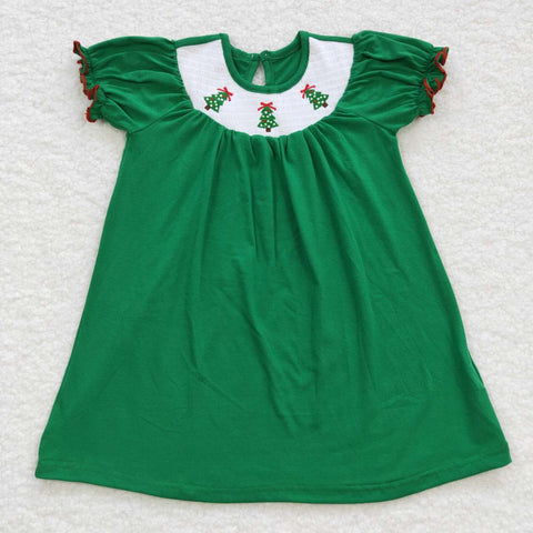 GSD0432 toddler girl clothes smock green girl christmas dress