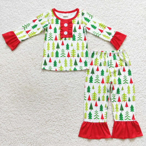GLP0725 toddler girl clothes girl christmas pajamas set