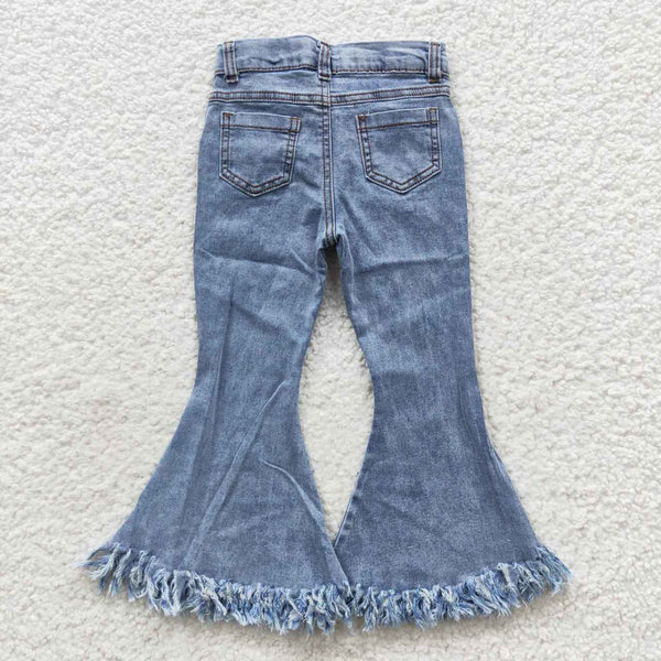 P0132 teenage girls clothing girls bell bottom pants blue girl jeans