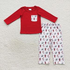 BLP0300 toddler boy clothes crawfish boy winter outfit