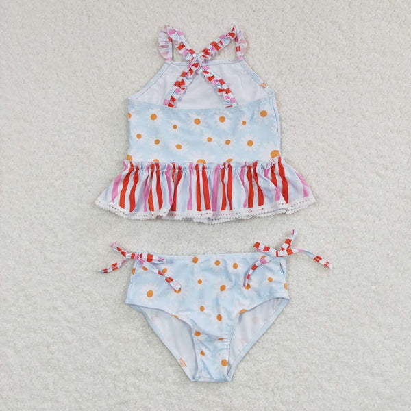 S0157 baby girl clothes floral flower girl swimsuit swimwear 1