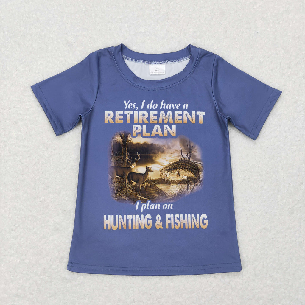 BT0415 Toddler Clothes Baby Summer Tshirt Boy Hunting Clothes Fishing Tshirt 3T