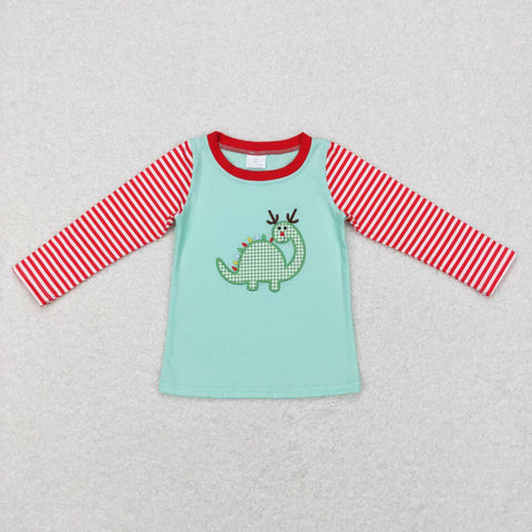 BT0422 baby boy clothes heart dinosaur embroidery boy valentines day shirt top 1