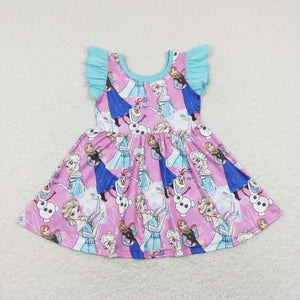 GSD0764 baby girl clothes ice queen girl summer dress toddler princess dresses