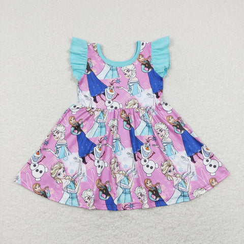GSD0764 baby girl clothes ice queen girl summer dress toddler princess dresses