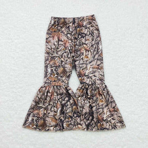 P0309 toddler girl clothes camo hunting  bell bottom flare pant