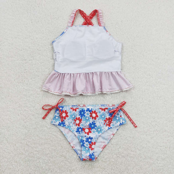 S0253 RTS baby girl clothes floral girl summer swimsuit swim wear beach bathing suit 1