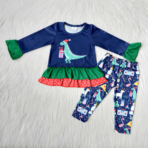 6 B10-21 baby girl clothes dinosaur girl christmas outfit - promotion 2023.10.14