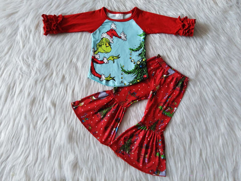 6 A17-14 baby girl clothes red cartoon girl christmas outfit-promotion 2023.11.11
