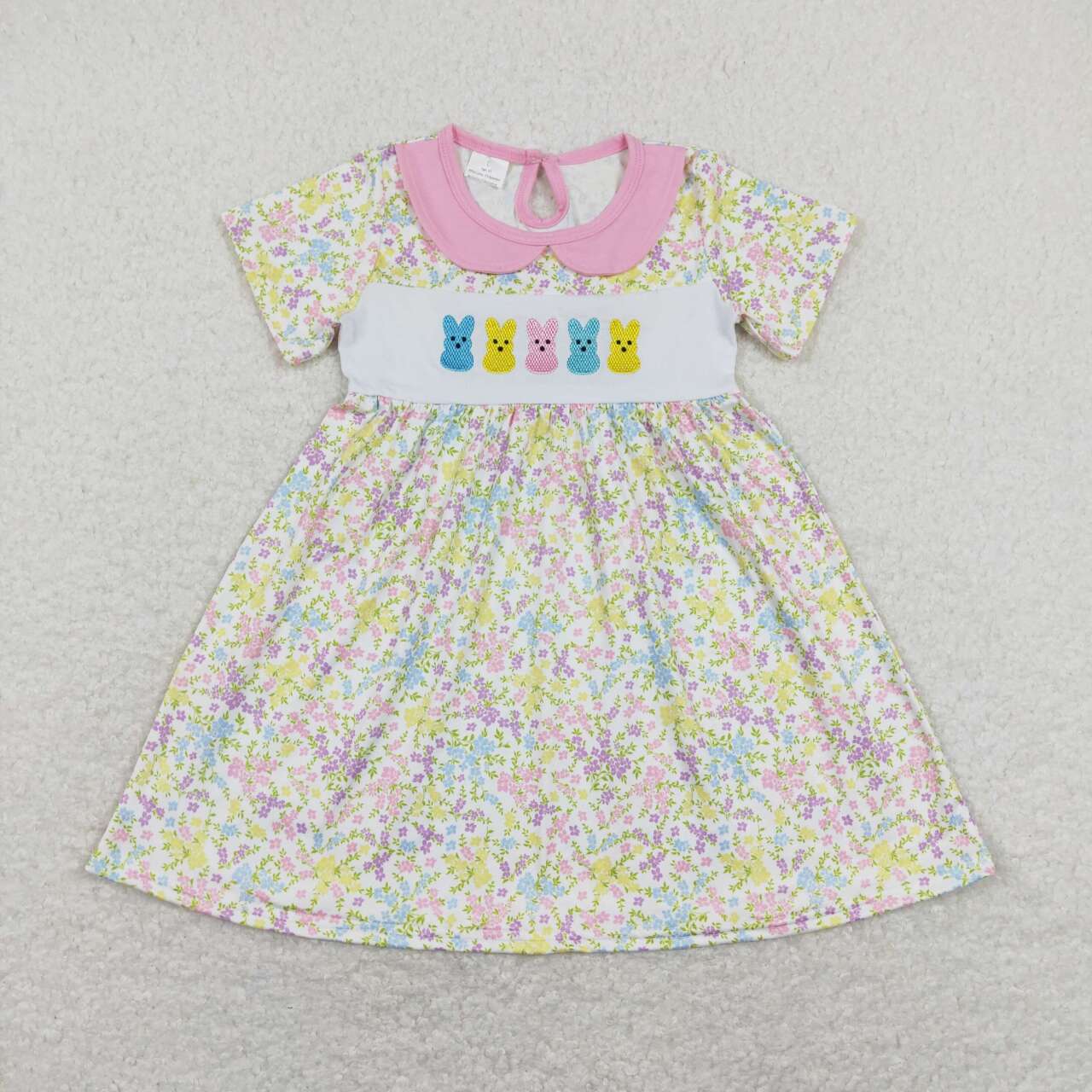GSD0649 baby girl clothes bunny rabbit embroidery toddler easter dresses baby easter clothes