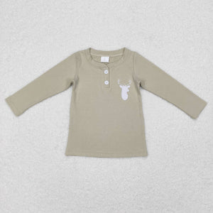 GT0352 kids clothes boys deer embroidery cotton boy winter top 1