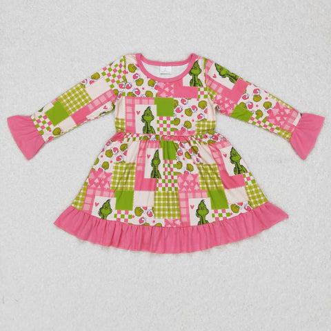 GLD0420 baby girl clothes girl christmas dresses