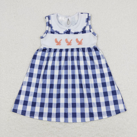 GSD0802 RTS baby girl clothes embroidery eagle girl summer dress