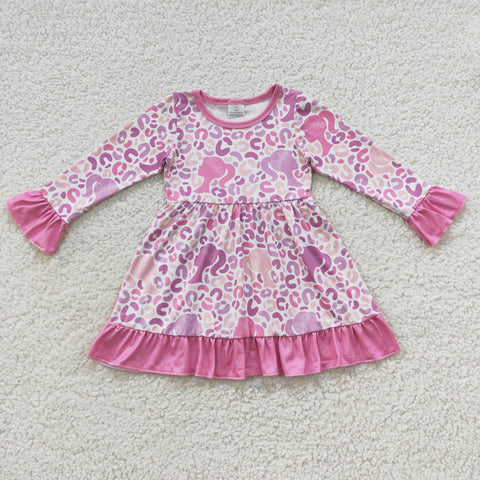 GLD0284 baby girl clothes pink  girl winter dress