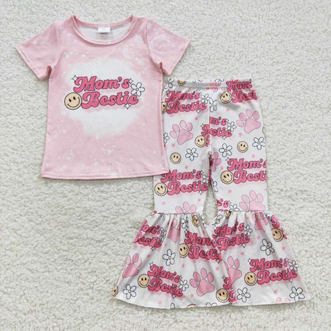 GSPO0742 todder girl clothes girl bell bottom outfit