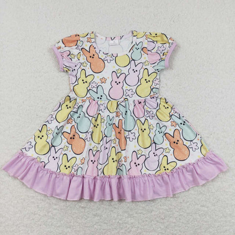 GSD0705 baby girl clothes bunny rabbit girl easter dress toddler easter clothing