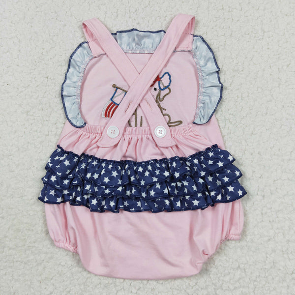SR0332 baby girl clothes patriotic summer bubble