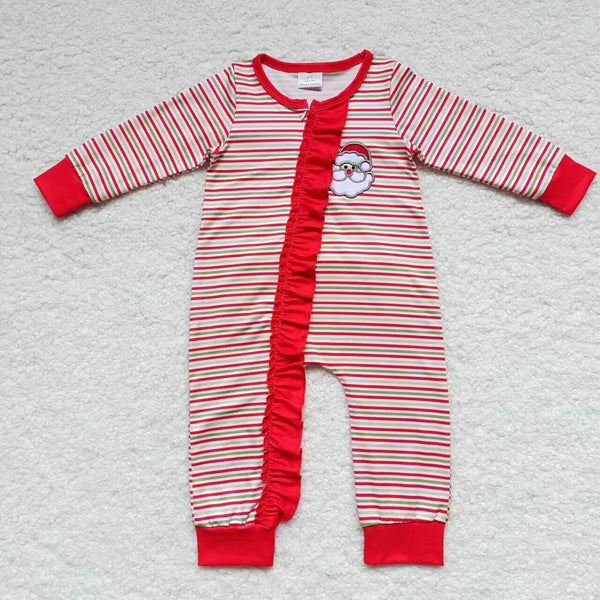 LR0441 baby clothes santa claus embroidery  baby christmas romper